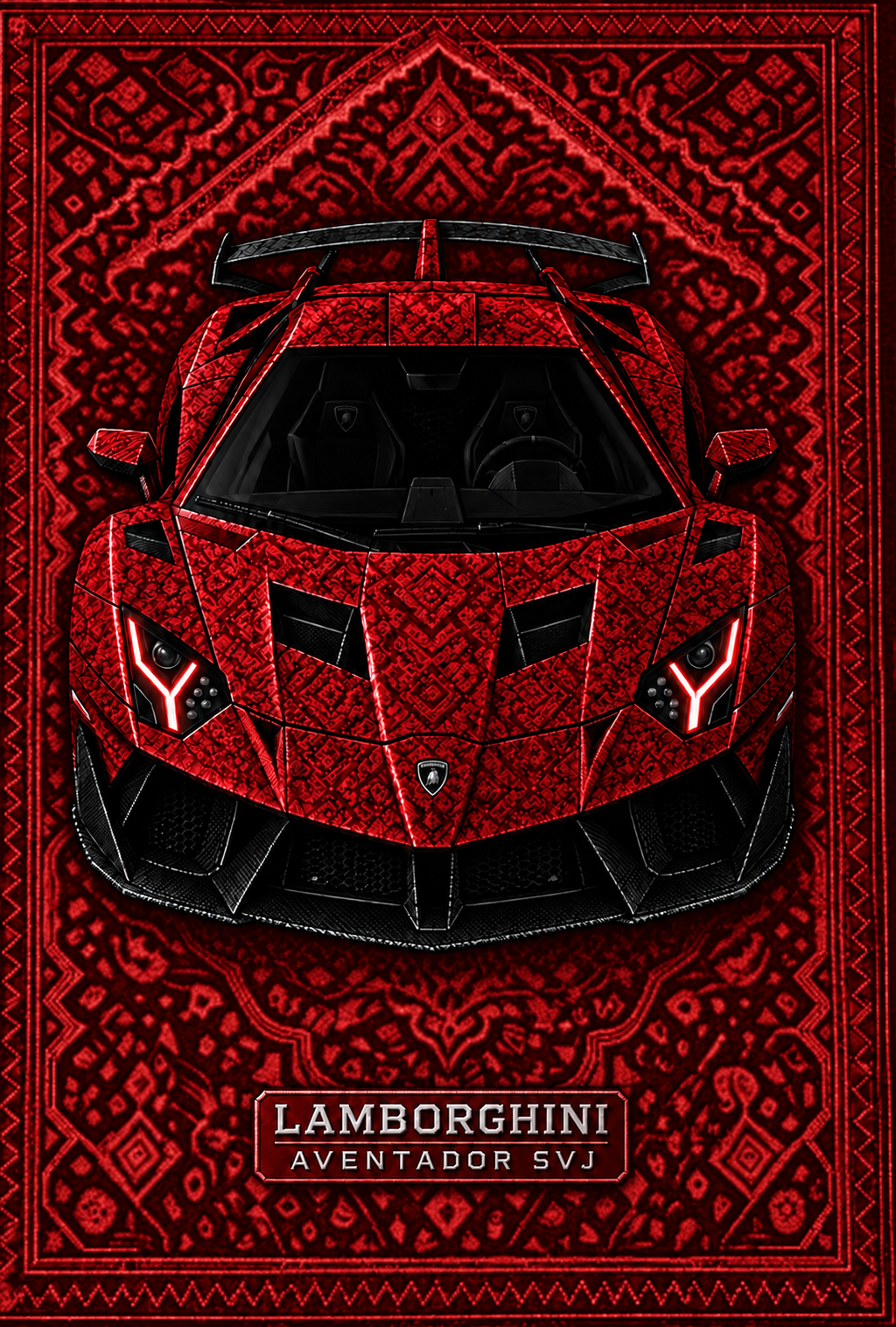 Lamborghini Aventador SVJ Premium Printed Rug