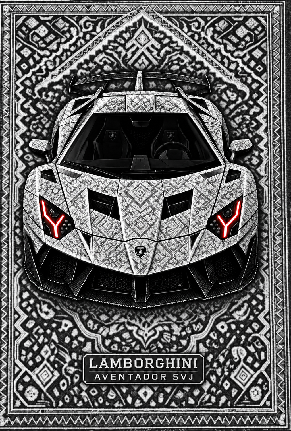 Lamborghini Aventador SVJ Premium Printed Rug