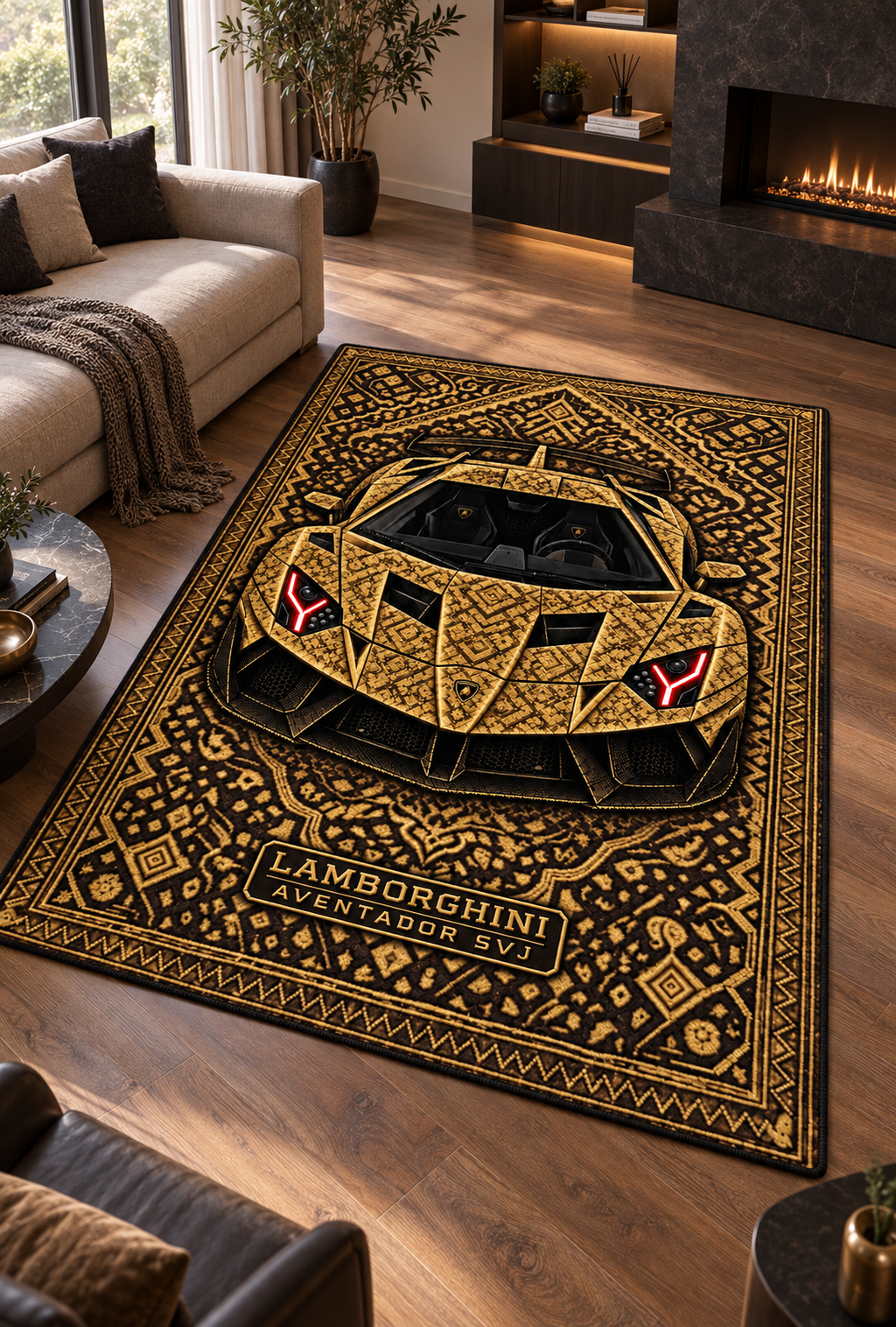 Lamborghini Aventador SVJ Premium Printed Rug
